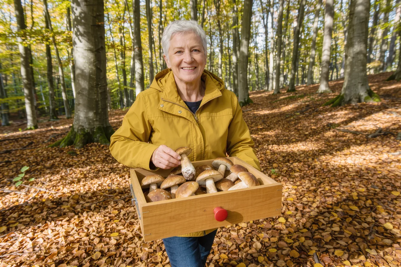Photo d'illustration : Cueillir des champignons